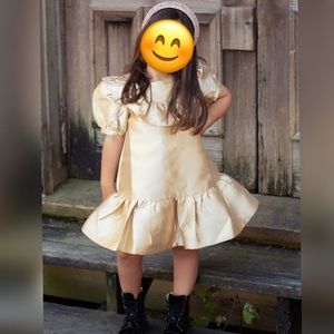 Janie & Jack girls gold formal dress